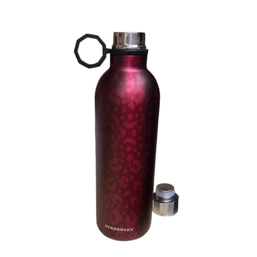 Starbucks Leopard print maroon stainless steel water bottle 20oz
